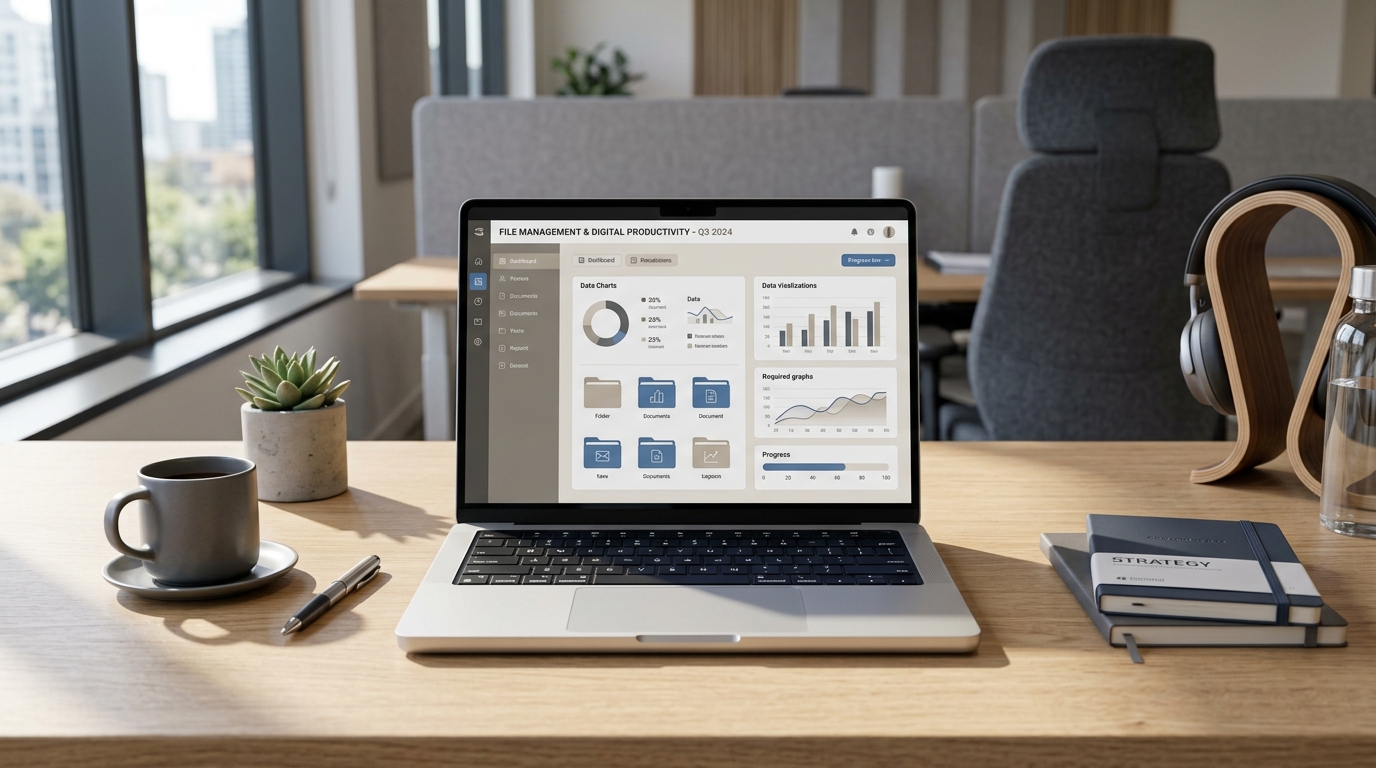 Modern workspace showing digital productivity